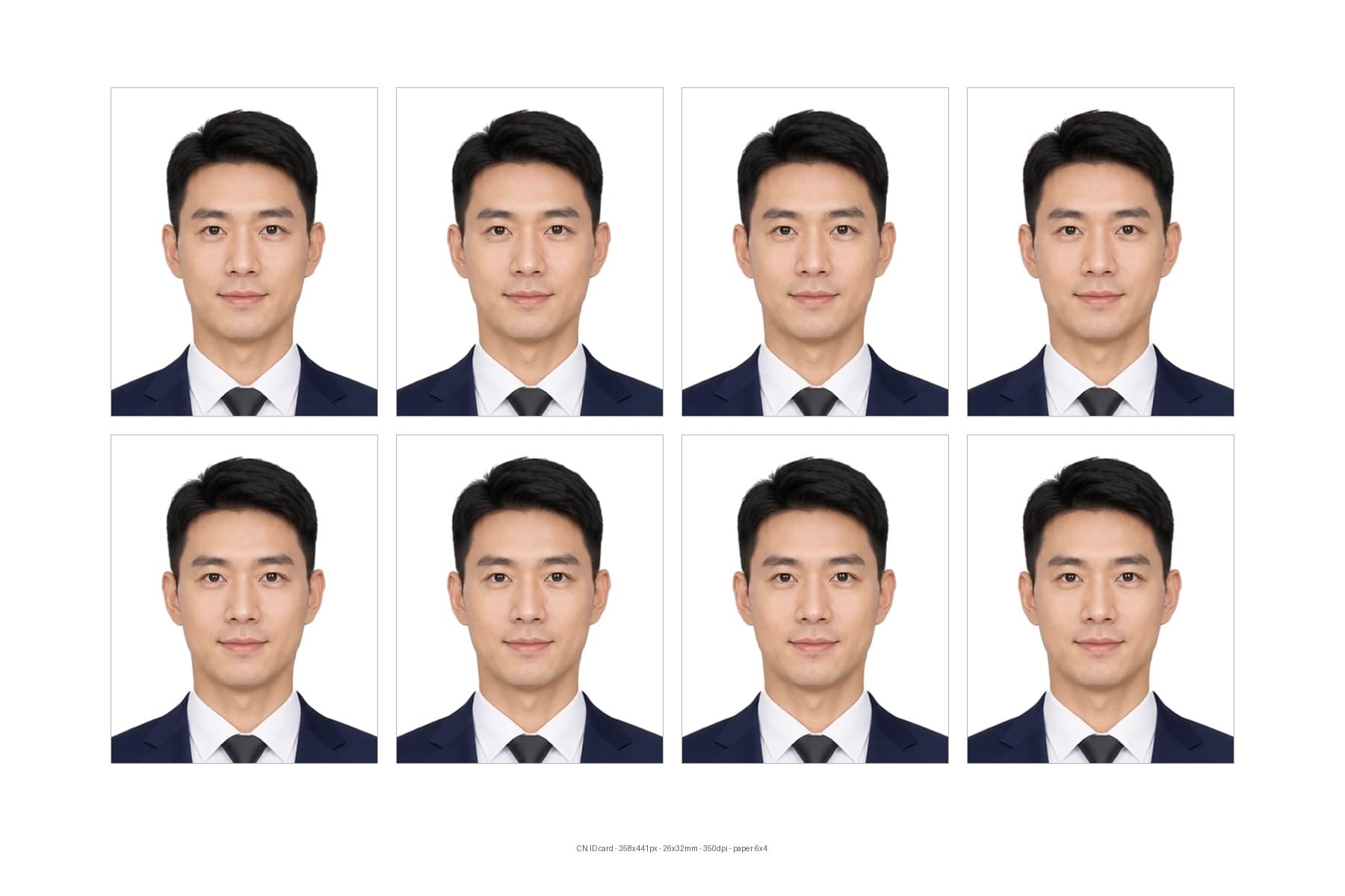 ID photo print sheet example