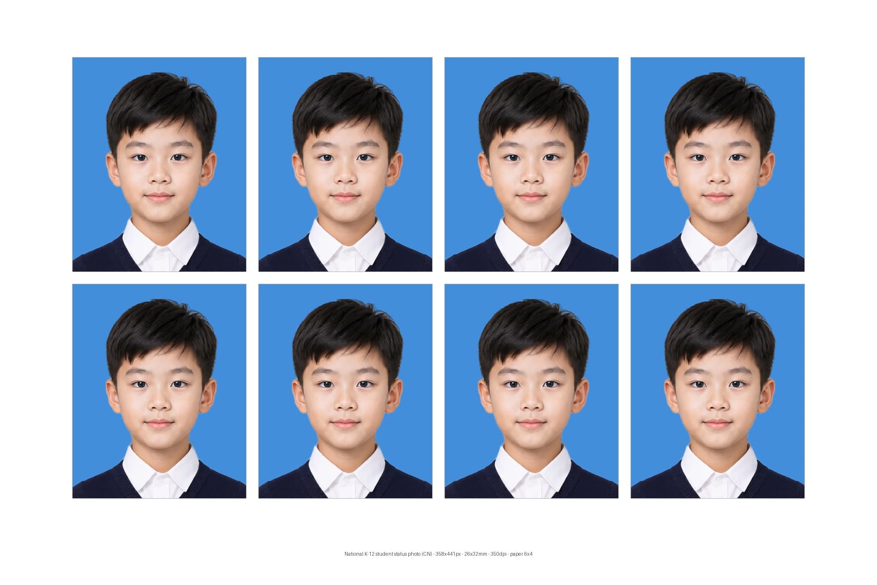 ID photo print sheet example