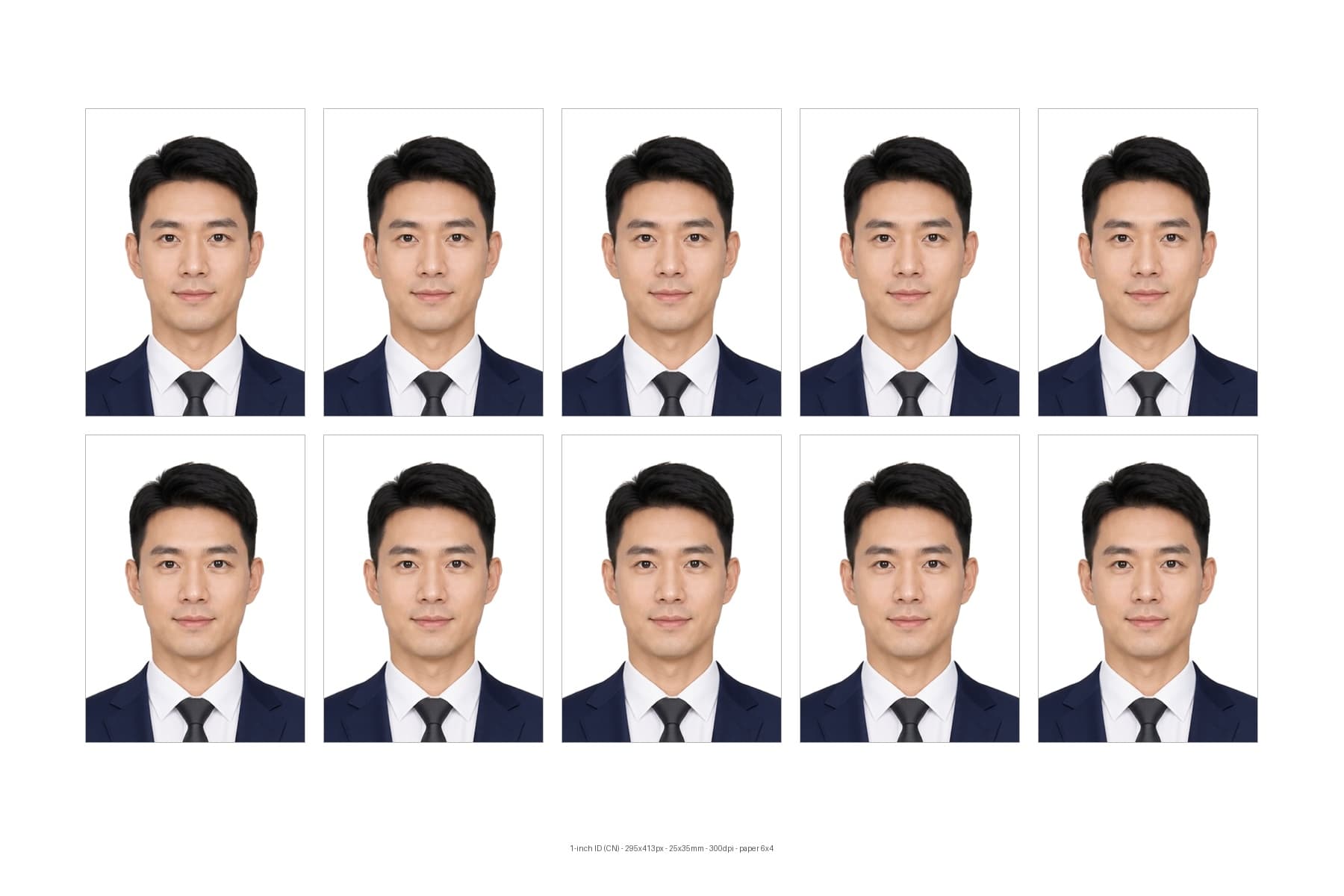 ID photo print sheet example