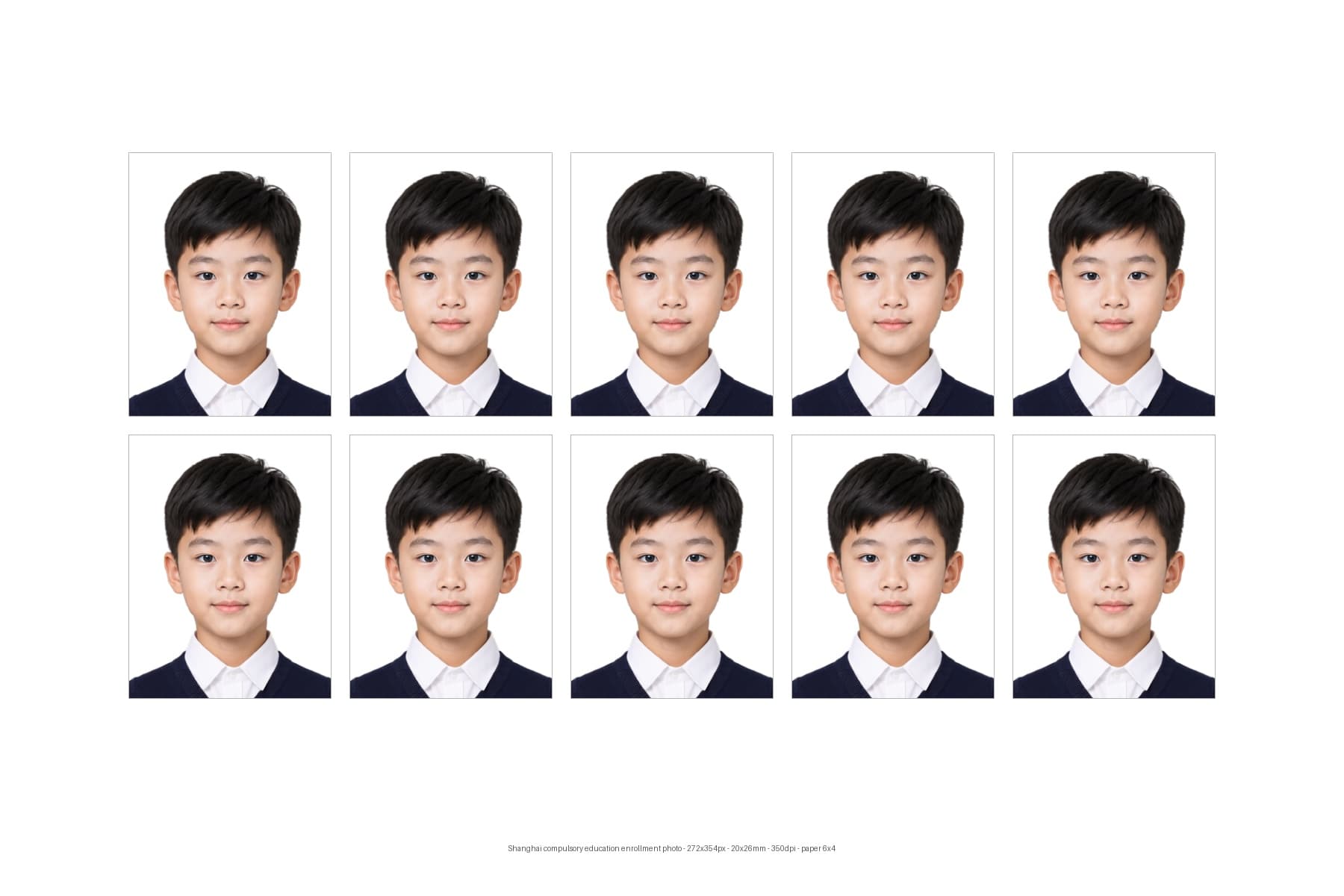ID photo print sheet example
