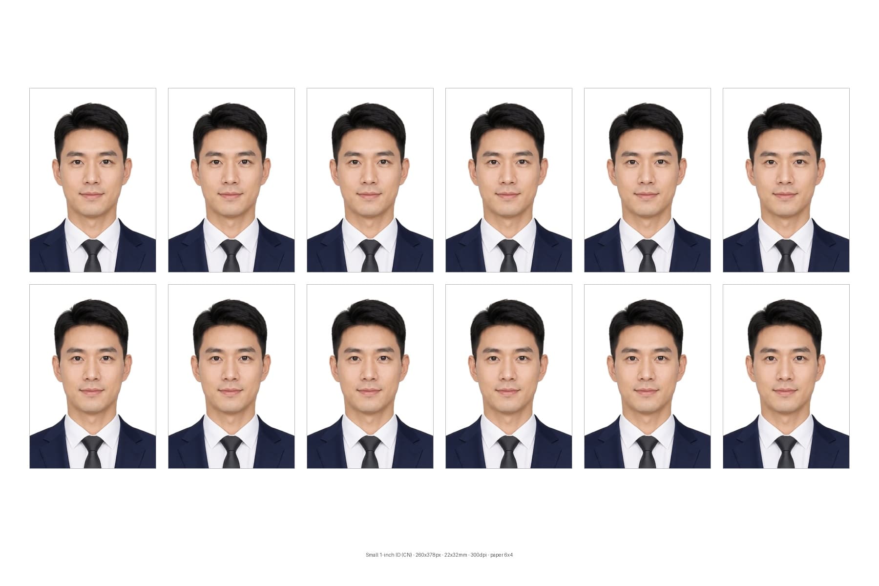 ID photo print sheet example